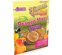 Tropical Carnival F.M. Brown's Natural Orange Slices Pet Bird Foraging Treat, 0.75-oz Bag - Sun-Ripened, USA Harvested, 100% Edible, Natural Vitamin C