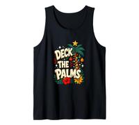 Tropical Christmas Palm Tree Deck the Palms Hawaii Xmas Tank Top