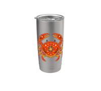 Tropical Coastal Red Crab Nautical Seaside Ocean Beach Life Stainless Steel Insulated Tumbler