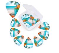 Tropical Cocktail Guitar Picks 12 Pack 3 Different Thickness Celluloid Guitar Plectrums with Guitar Pick Storage Box Personalized Guitar Pick for Acoustic Guitar Picks
