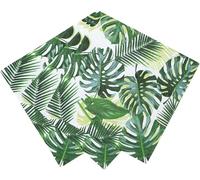 Talking Tables Pack of 20 Tropical Cocktail Napkins Paper Palm Leaf Serviettes for Kid's Jungle Party, Hawaiian Theme, Luau, Summer, Picnic, Decoupage, TROPICALNAPKINS20