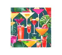Tropical Cocktail Print Building Brick Block Puzzle Square Creative Building Blocks Jigsaw Home Desk Decor