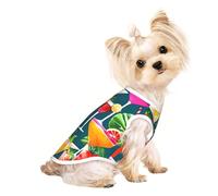Tropical Cocktail Print Comfortable Pet Vest, Sleeveless Breathable Top, for Small Puppy Kitten Daily Wear