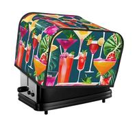 Tropical Cocktail Print Daily Wear 4-Slice Toaster Cover Dustproof Waterproof Kitchen Appliance For Bread