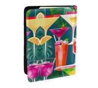 Tropical Cocktail Print Passport Holder Cover Wallet Passport Cover, Passport Wallet Case for Cards and Documents