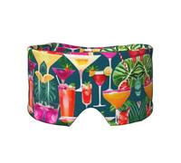 Tropical Cocktail Print Sleep Eye and Ear Muffs Mask - Adjustable Yoga Travel Headband, Keep Warm Shading Comfortable Aid