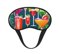 Tropical Cocktail Print Sleep Mask for Side Sleepers Cute Blackout Eye Mask Shades Cover for Home or Travel