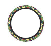 Tropical Cocktail Print Steering Wheel Protector Non-Slip Cars Trucks Easy Installation Daily Commutes Use