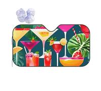 Tropical Cocktail Sun Shade - Folding Car Front Window Sunshade for Cars SUV Trucks,Max UV Blocking and Keep The Vehicle Cool