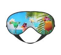 Tropical Cocktails Night Mask Soft Reversible Eye Cover Adjustable Strap Light Blocking Comfortable Rest