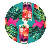 Tropical Cocktails Print Christmas Tree Skirt Holiday Living Room Decor Xmas Mat For Celebrations New Year