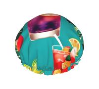 Tropical Cocktails shower caps with a double layer of, hold your hair well whether using them while showering or taking bath.
