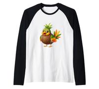 Tropical Coconut Bird Cute Island Animal Art Raglan Baseball Tee