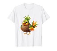 Tropical Coconut Bird Cute Island Animal Art Value Graphic T-Shirt, Men, White, M