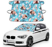 Tropical Coconut On Blue, Car Windshield Cover, Protective Windscreen Cover - Snow Ice Sun UV Dust Water Resistant - Fit for Most Cars