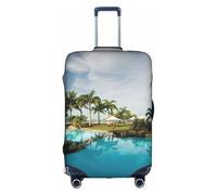Tropical Coconut Trees Beach Luggage Cover Suitcase Trolley Case Protector Elastic Washable Anti Scratch Fit 18-32 Inch