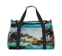 Tropical Coconut Trees Beach Print Weekender Bag,Gym Bag with,Carry On Luggage Overnight Weekend Bag, Holdall Handbag