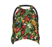 Tropical Colorful Parrot A Print Baby Car Seat Covers, Breathable Nursing Cover Breastfeeding Cover, Stroller Covers, Multi-use Infant Carseat Canopy, Baby Boys Girls Newborn Essentials
