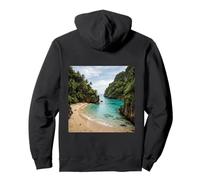 Tropical Cove Cliff Beach Lagoon Landscape Photography Pullover Hoodie