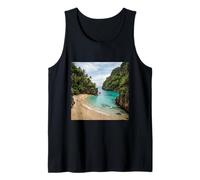 Tropical Cove Cliff Beach Lagoon Landscape Photography Tank Top