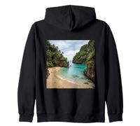 Tropical Cove Cliff Beach Lagoon Landscape Photography Zip Hoodie