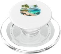 Tropical Cruise Ship Ocean Beach Vacation Scene PopSockets PopGrip for MagSafe