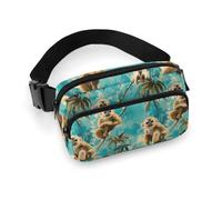 Tropical Cute Monkey Print Fanny Packs Crossbody Bags for Women, Fashion Waist Belt Bag Fanny Pack