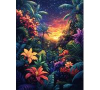 Tropical Diamond Art Kits for Adults Plant Diamond Painting Kit, Round Full Drill DIY Dimond Embroidery Cross Stitch Crystal Art Crafts for Home Wall Decor,Perfect Gifts for Woman & Kids 30X40cm L-372