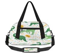 Tropical Dinosaur Animals Kids Overnight Duffle Bags Boys Girls Teen Sports Gym Bag for Weekender Travel Gymnastics Dance Ballet