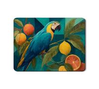 Tropical Dish Drying Mats For Kitchen Counter, Parrot and Citrus Absorbent Rubber Dish Drainer Mat, Summer PU Leather Drying Pad Coffee Bar Protector 18x24 Inch