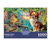 Tropical Dog SceneInteractive 1000-Piece Jigsaw Puzzles for Adults Brimming with Challenging Puzzle Games for Both Genders - These Interactive Jigsaw Puzzles Are Made for Adults And Kids Age 12 Years