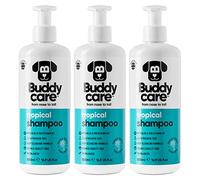 Tropical Dog Shampoo by Buddycare | Deep Cleansing Shampoo for Dogs | Tropical Scented | With Aloe Vera and Pro Vitamin B5 (500ml x3)
