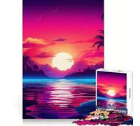 Tropical Dreamscape Sunset 1000-piece Puzzle for Adults Smart Exercise Soft Distraction Accurate Edges (38x52cm)