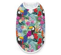 Tropical Exotic Parrot Birds Pet Printed Clothes,Pet T Shirts,Cool Puppy Shirts for Small,Medium And Large Pet Dogs Cats S