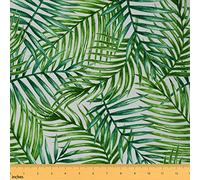 Tropical Fabric by The Yard Green Palm Leaf Upholstery Fabric Hawaiian Fabric Summer Botanical Leaves Decorative Fabric DIY Upholstery and Home Accents Green 1 Yard