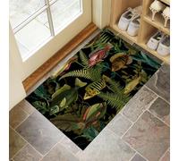 Tropical Fish Doormat - Inside And Outside Welcome Mat, Dark Green Indoor Front Doormat With Non-Slip Backing, Heavy Duty Entrance Mat, 60 X 90 Cm Fern