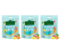 Tropical Fish Fruity Jelly Sweets, Mango Peach Kiwi Mandarin Flavours, No Artificial Colours or Preservatives, 115g,Pack Of 3