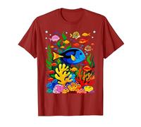 Tropical Fish Graphic T-Shirt, Men, Cranberry Red, Large