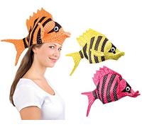 Tropical Fish Hat for Adults - Fun Sea Life Animal Costume Accessory for Men and Women in Bright Colors of Yellow, Pink, and Orange! Perfect for Parties, Events, and Dress-Up!