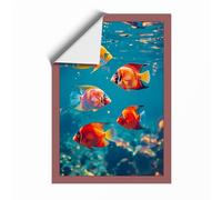 Tropical Fish in Turquoise Coastal Unframed Wall Art Print A3 (42×29.7cm), Wall Decor for Living Room, Bedroom, Office & Home, Art Gift