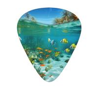 Tropical Fish Landscape Printed Guitar Picks 12-Piece Set - Comfortable, Versatile Plectrum for All Guitar Styles & Players