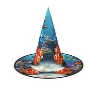 Tropical Fish Pattern Halloween Witch Hat Halloween Costumes For Women Men Witch Hats Fancy Dress