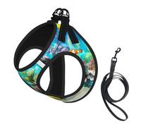 Tropical Fish Printing Puppy Summer Vest Harness With Reflective,Dog Accessories For Small Medium Large Dogs And Cats