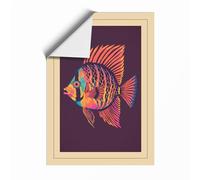 Tropical Fish Retro Unframed Wall Art Print A3 (42×29.7cm), Wall Decor for Living Room, Bedroom, Office & Home, Art Gift