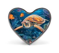 Tropical Fish Starfish Buttons Pin Memorial Boutonniere for Wedding Groom Bride, Customize Lapel Heart Pin for Christmas, Men Women Costume Decorative Fashionable Brooches