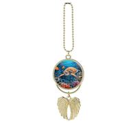Tropical Fish Starfish Car Hanging Ornament Rear View Mirror Pendant Lucky Presents Hanging Ornament Funny Car Pendant for Office Auto Home Decoration Golden-Style