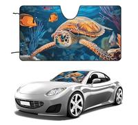 Tropical Fish Starfish Car Windshield Sun Shade Keep Car Interior Cool 55"x30" Folding Front Window Sun Shade, Heat Shield for SUV, Truck, Blocks UV