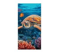 Tropical Fish Starfish Door Cover Spring Summer Hanging Flag Porch Sign Outdoor Seasonal Holiday Yard Decor for Front Door and Porch