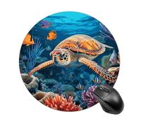 Tropical Fish Starfish Round Mouse Pad 7.8 Inch - Non-Slip Rubber Base Mouse Mat Portable Ergonomic Desk Mat for Office, Laptop, Travel, Wireless Mice Mats - Waterproof & Durable Design