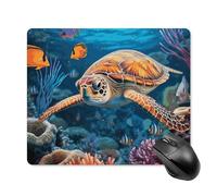Tropical Fish Starfish Square Mouse Pad Portable Computer Mousepad with Non-Slip Rubber Base 18 * 22cm Ultra-Thin Gaming Mouse Mat for Computer Laptop Office Desk Accessories
